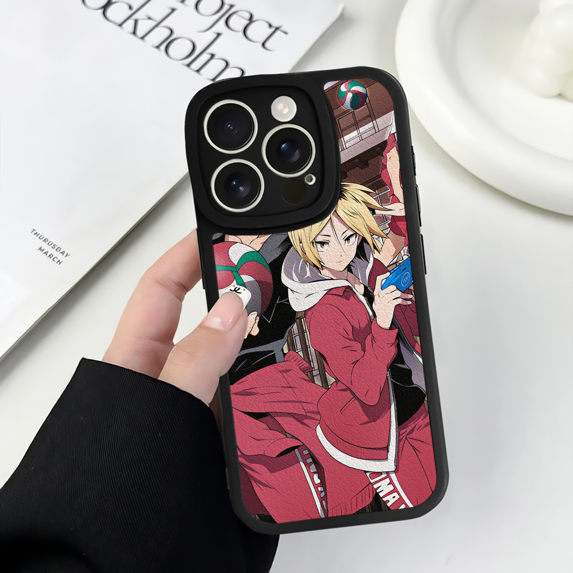 （画像用） ハイキュー!! Haikyu!! 【iPhone 16シリーズ対応】シリコンスマホケース（レザー調） 材質：シリコン